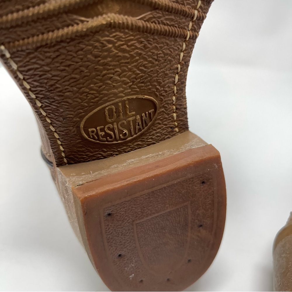 Vintage Re-enforced Toe‎ Workwear Cowboy Boots USA Made | Oil Slip Resistant - Picture 10 of 12